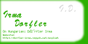 irma dorfler business card